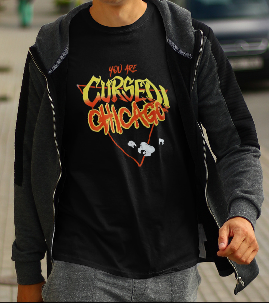 You Are Cursed Chicago Red Triangle T-Shirt