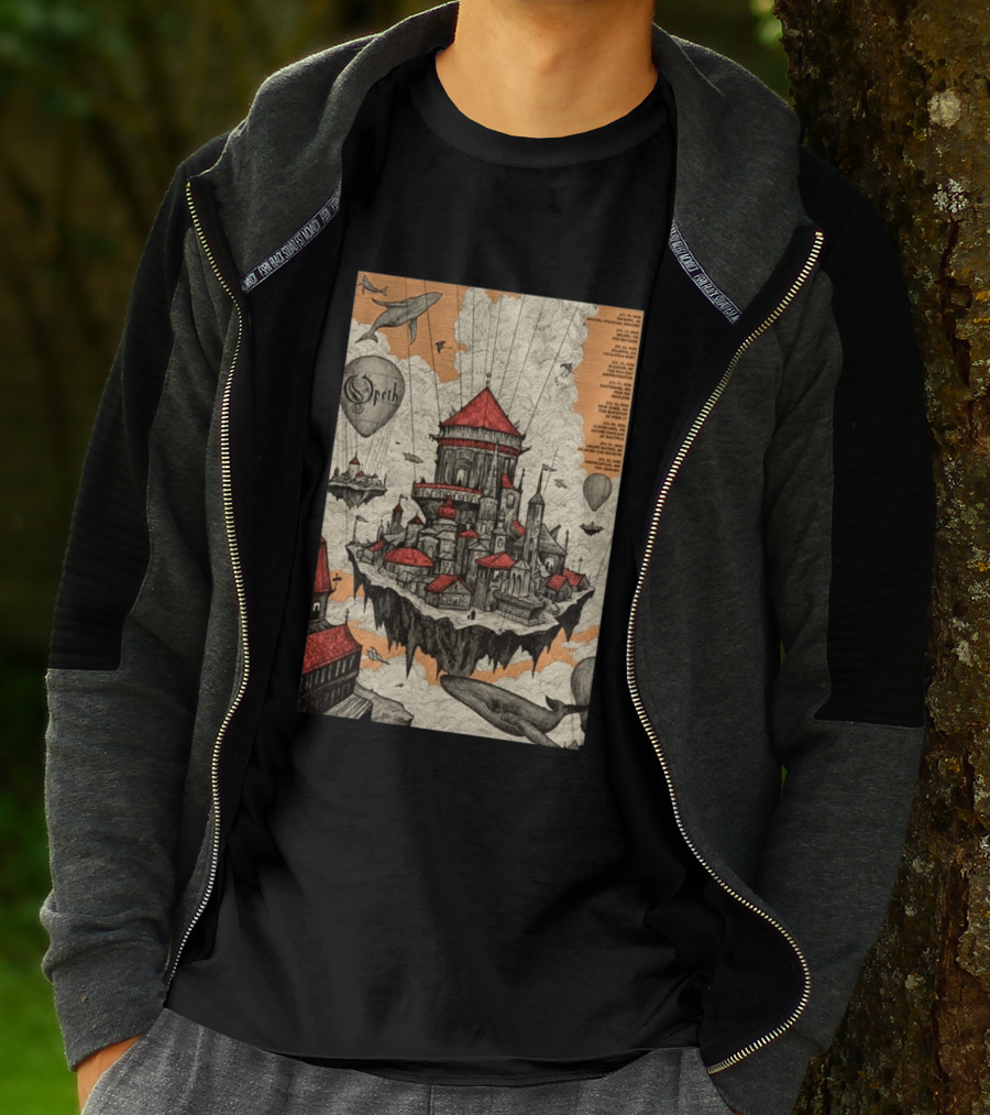 Opeth 2026 Summer Tour Exclusive Floating City With Whales And Balloons T-Shirt