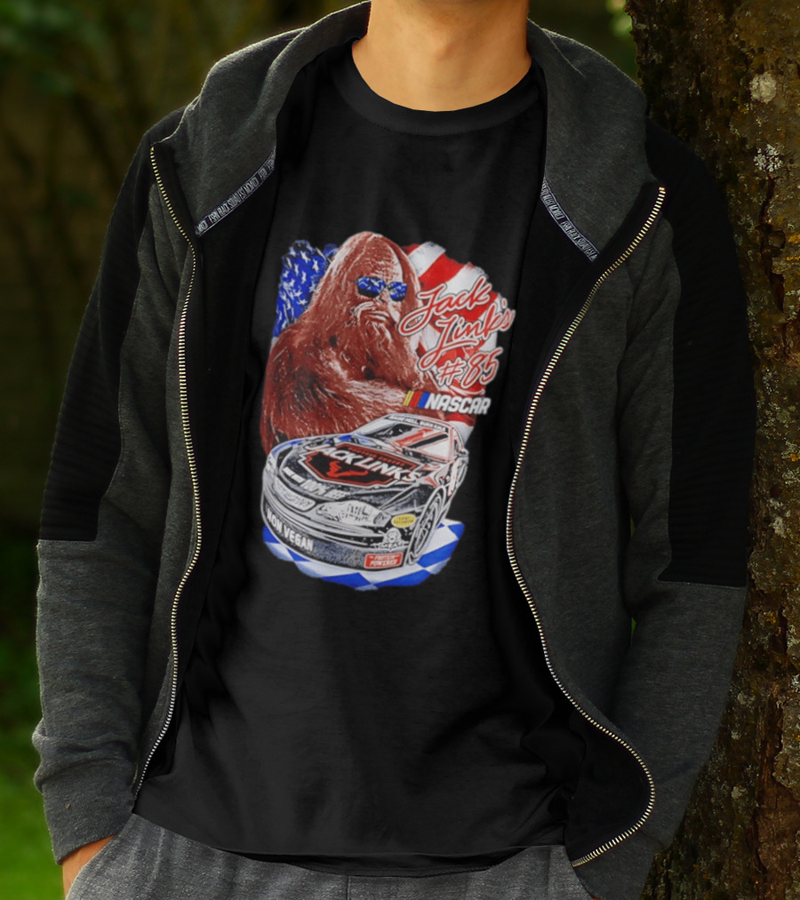 Jack Link's Bigfoot #85 NASCAR American Flag Non Vegan T-Shirt