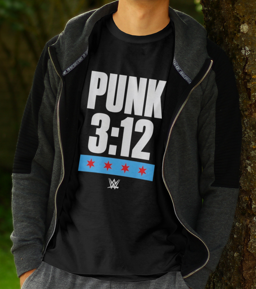 Punk 3 12 WWE CM Punk Wrestling Star Logo Four Red Stars T-Shirt