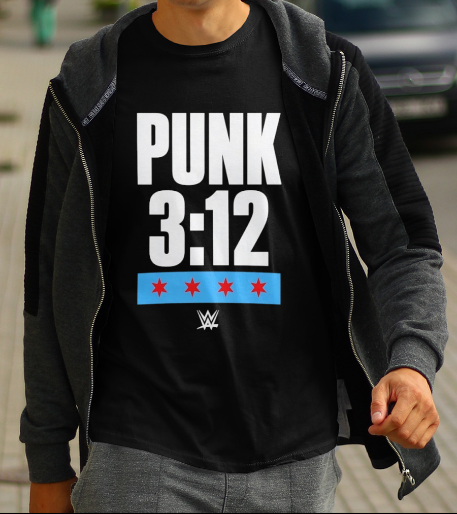 Punk 3 12 WWE CM Punk Wrestling Star Logo Four Red Stars T-Shirt