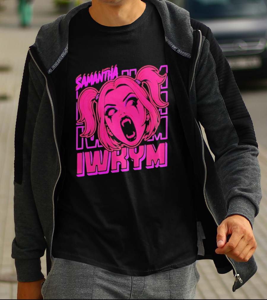Samantha IWRYM Vampire Girl Goth Horror Pink T-Shirt