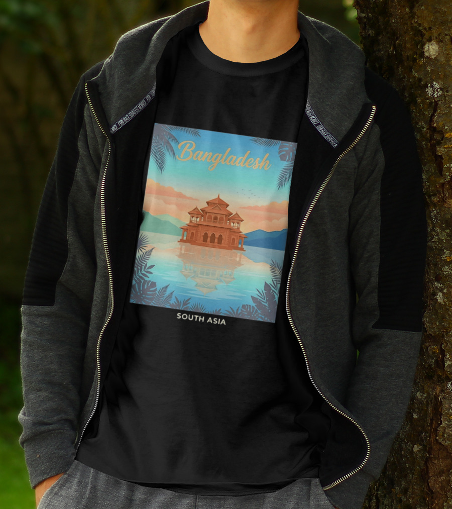Bangladesh South Asia Travel Mosque On Water T-Shirt
