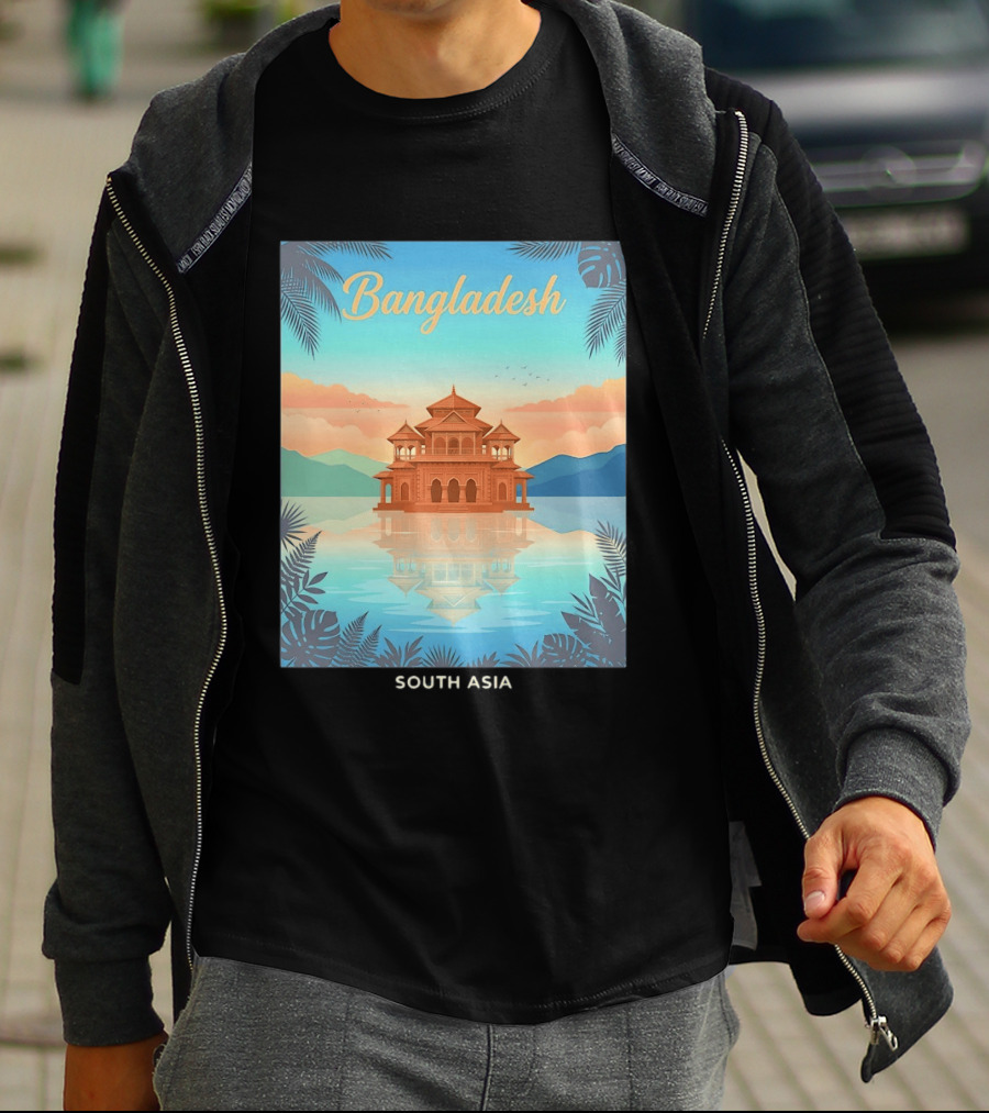 Bangladesh South Asia Travel Mosque On Water T-Shirt