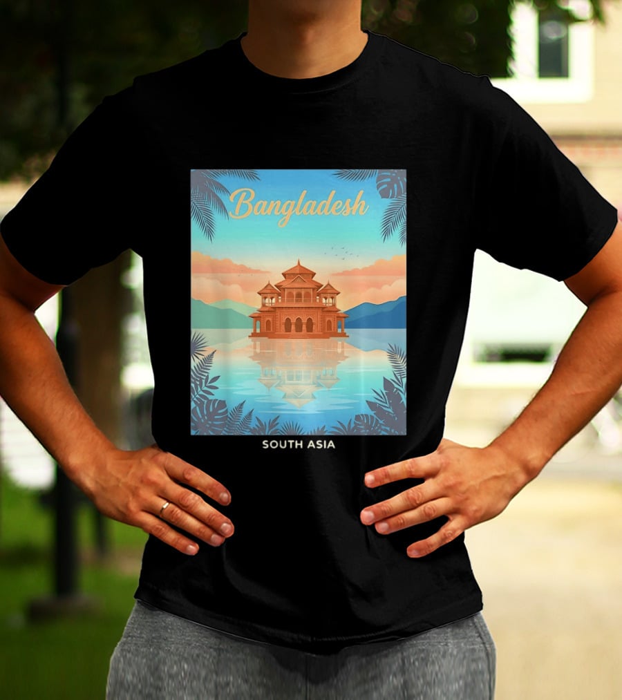 Bangladesh South Asia Travel Mosque On Water T-Shirt