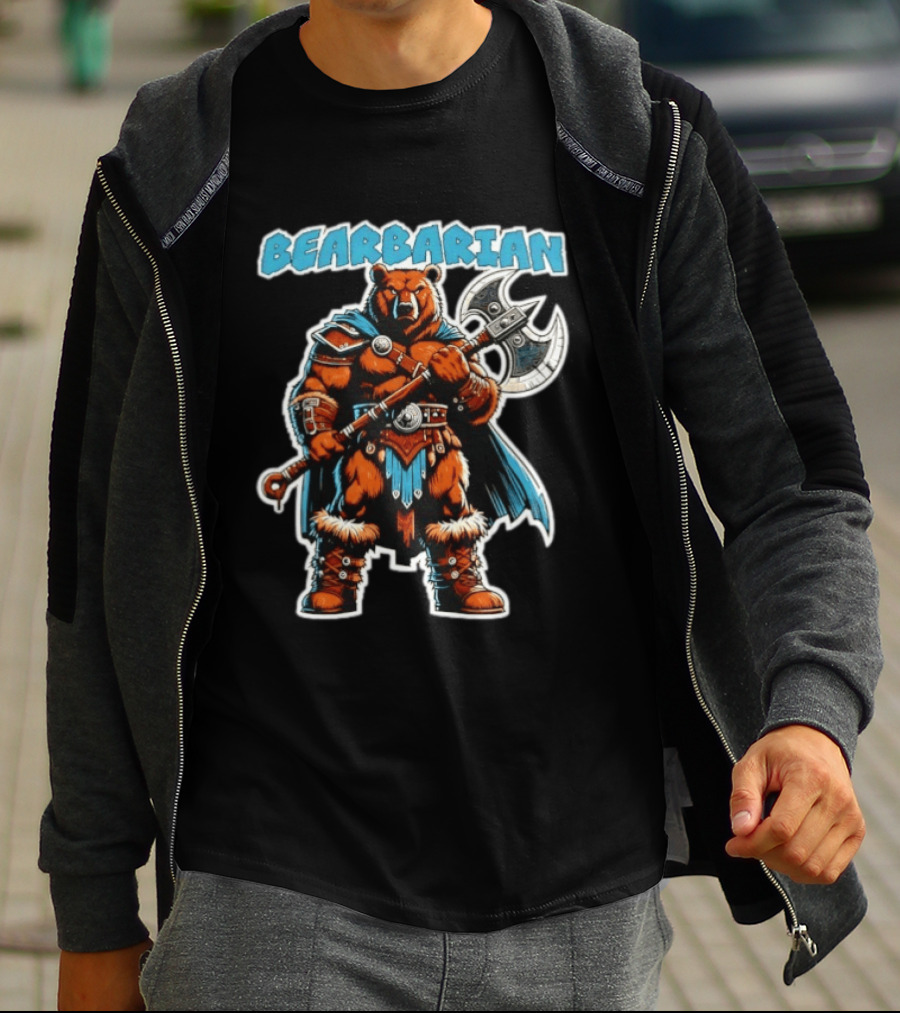 Bearbarian Warrior Bear With Battle Axe T-Shirt