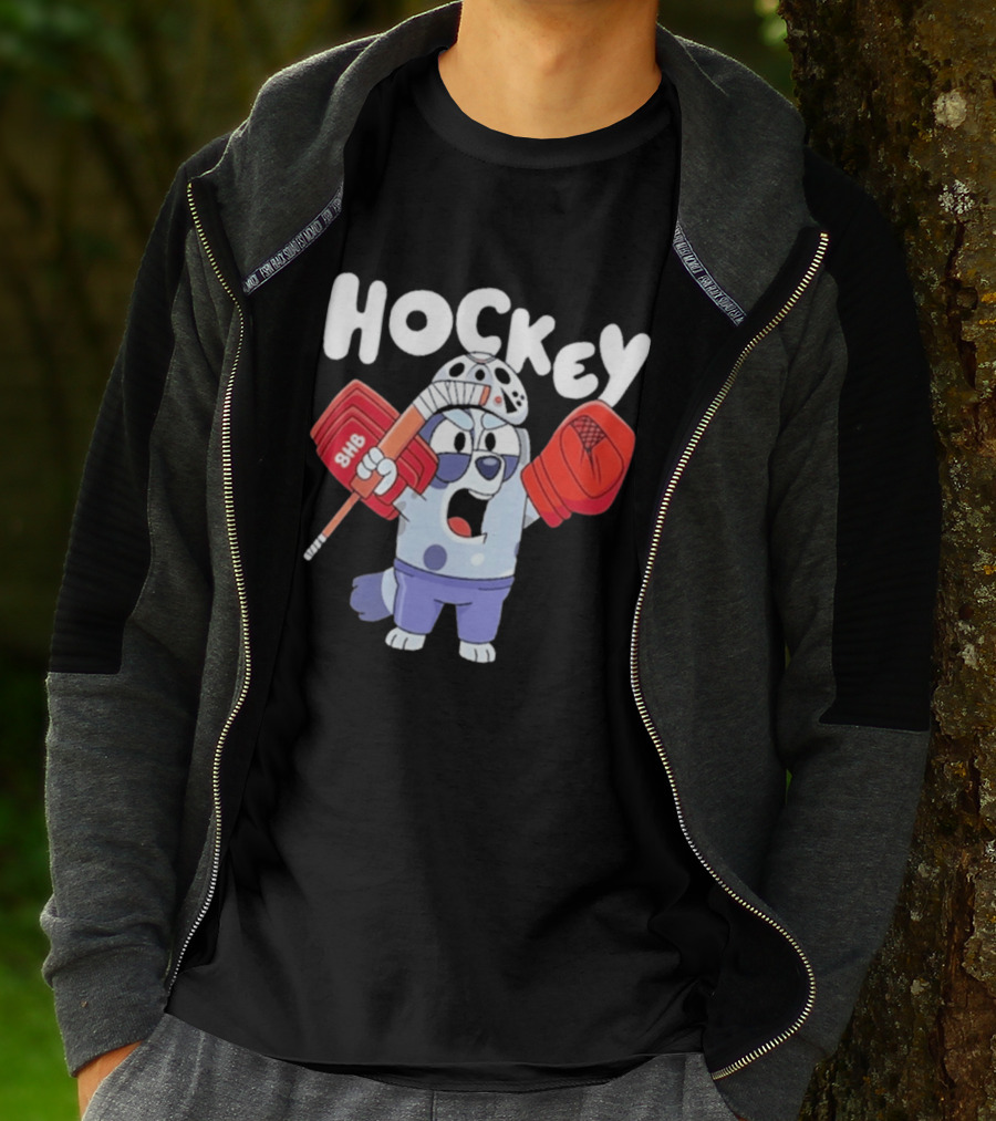Bluey Hockey Bhb Goalie Cartoon T-Shirt