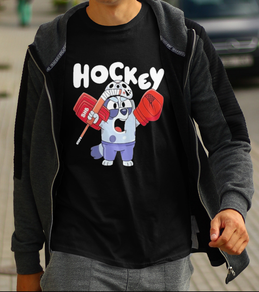 Bluey Hockey Bhb Goalie Cartoon T-Shirt