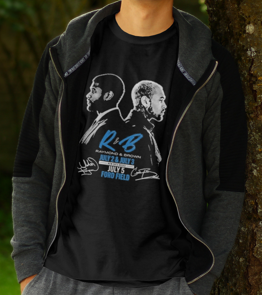 Detroit Lions Usher Raymond & Chris Brown 2026 The R&B Tour T-Shirt