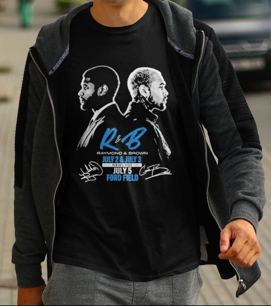 Detroit Lions Usher Raymond & Chris Brown 2026 The R&B Tour T-Shirt