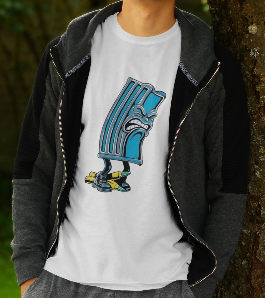 Angry Rifle Magazine With Walking Bullets T-Shirt