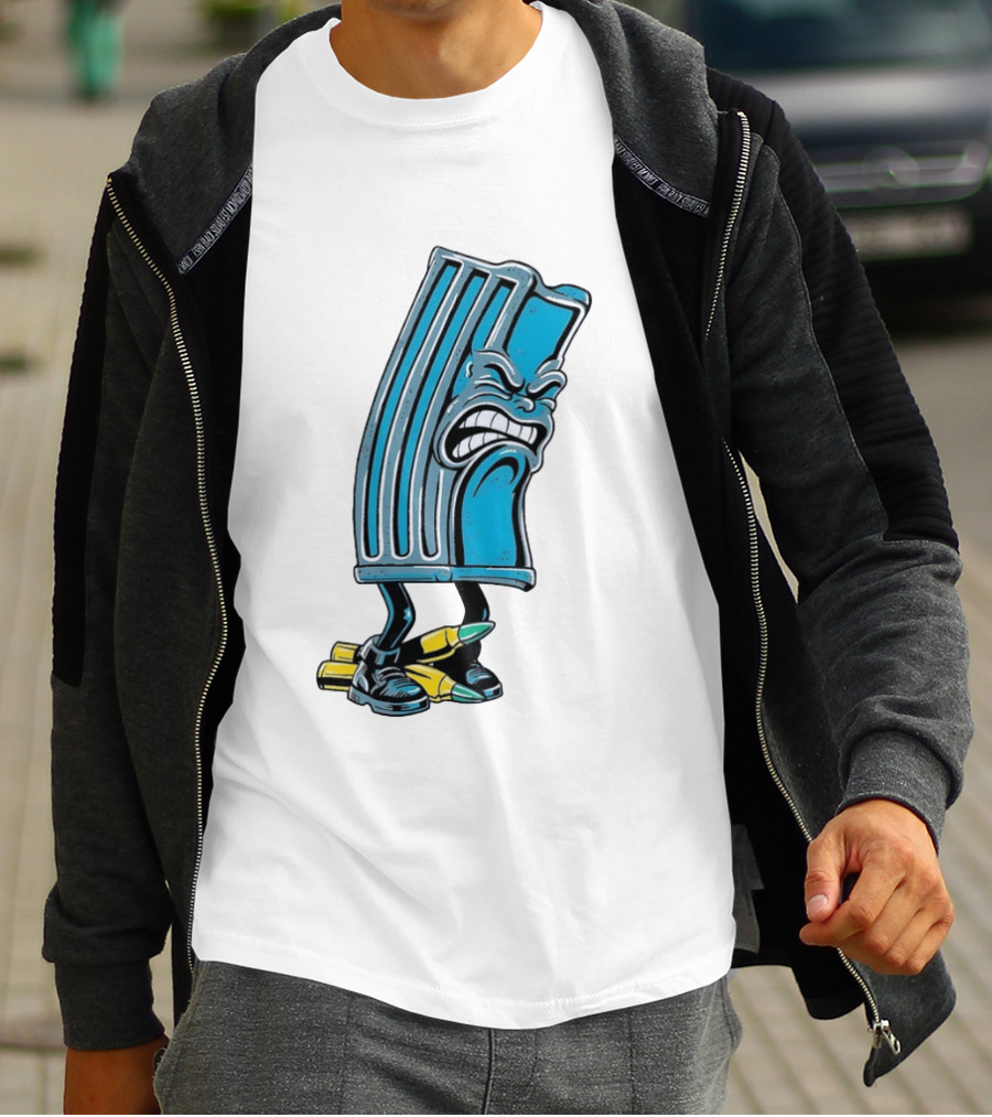 Angry Rifle Magazine With Walking Bullets T-Shirt