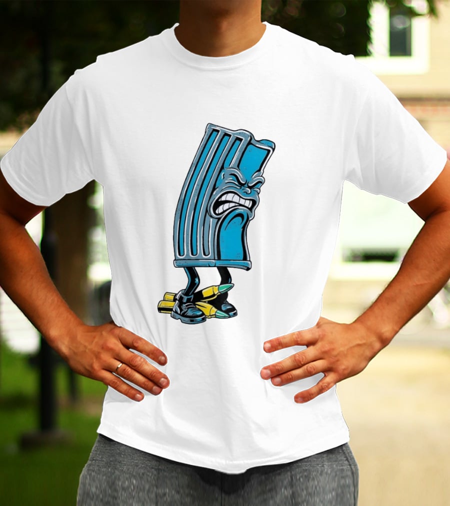 Angry Rifle Magazine With Walking Bullets T-Shirt