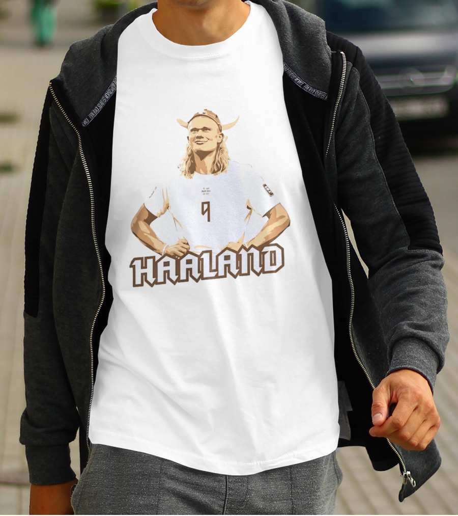 Erling Haaland Viking 9 Manchester City Football Player Horned Helmet T-Shirt