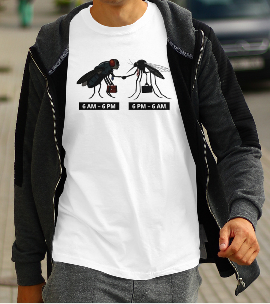 6 AM To 6 PM Fly 6 PM To 6 AM Mosquito Business Suitcases T-Shirt