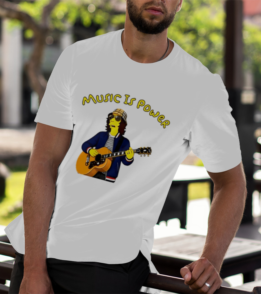 Richard Ashcroft Music Is Power Simpsons Style Guitar T-Shirt