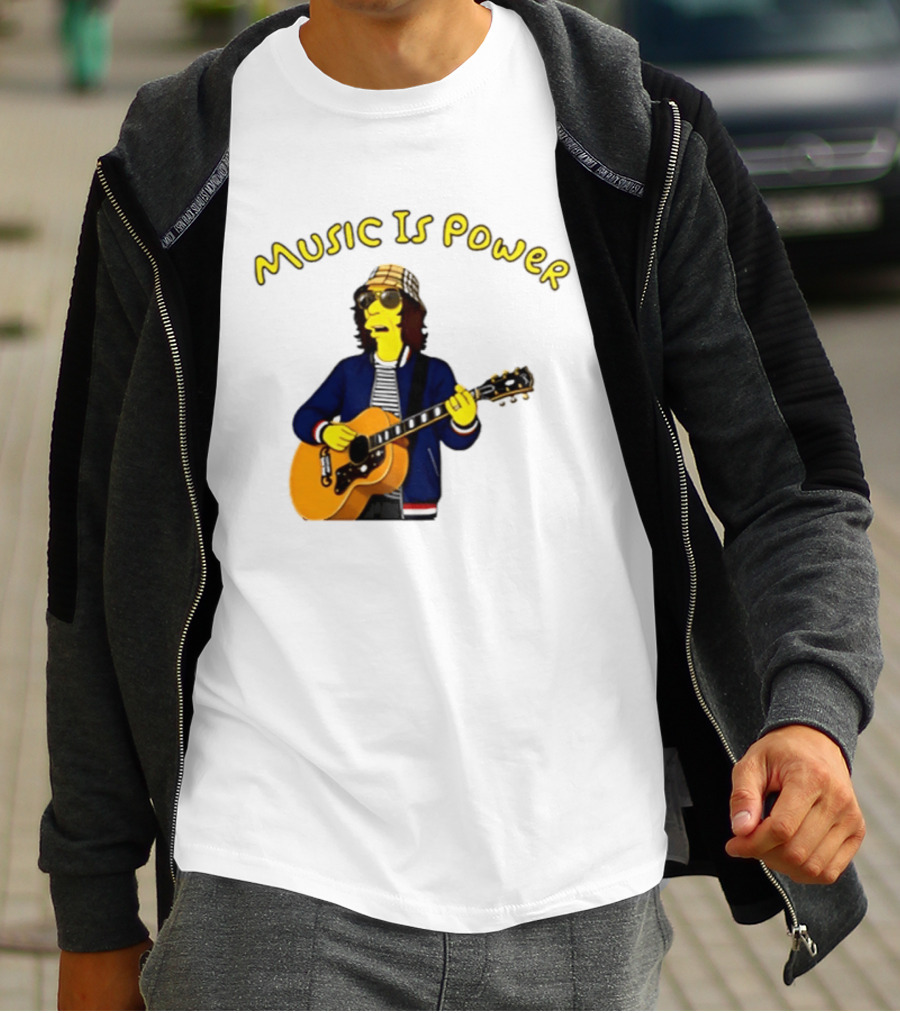 Richard Ashcroft Music Is Power Simpsons Style Guitar T-Shirt