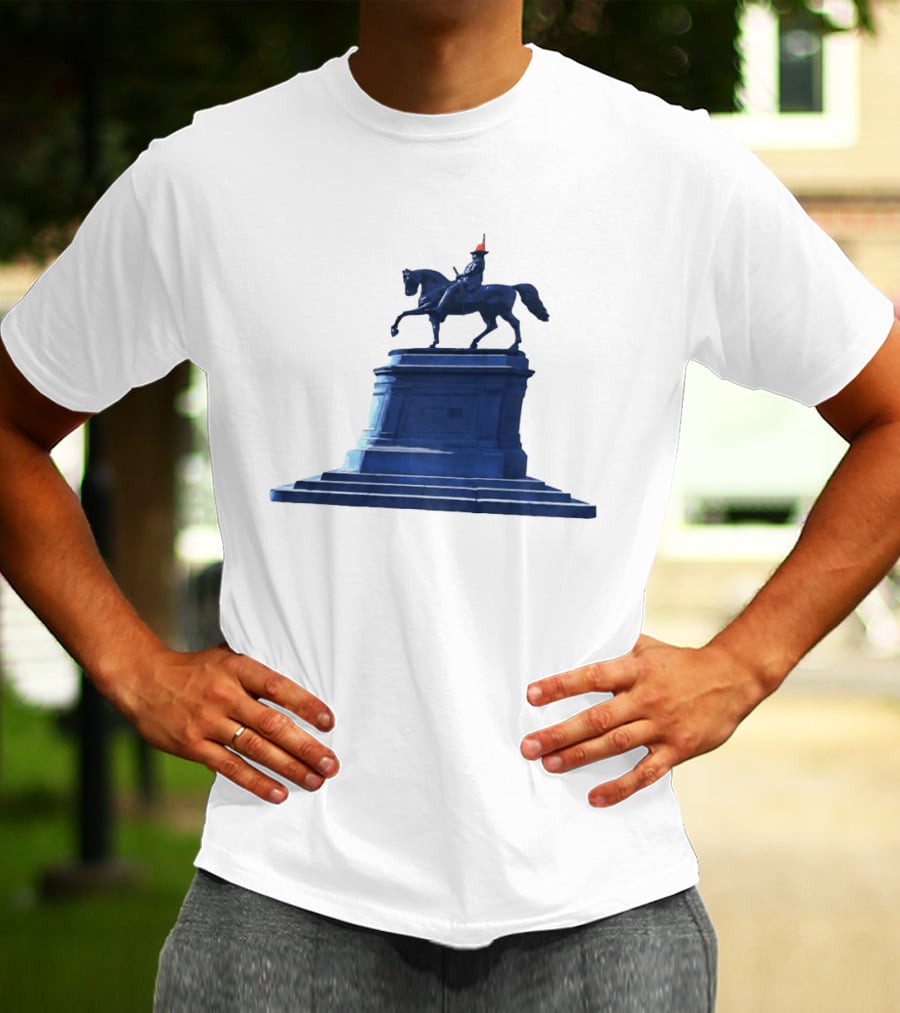 No Scotland No Party Tartan Takeover USA '26 Equestrian Statue With Traffic Cone T-Shirt