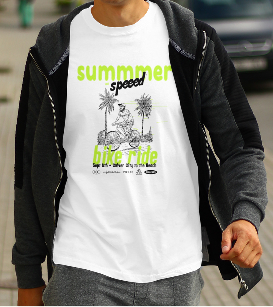 Summer Of Speed Bike Ride Sept 6th Culver City To The Beach Palm Trees T-Shirt