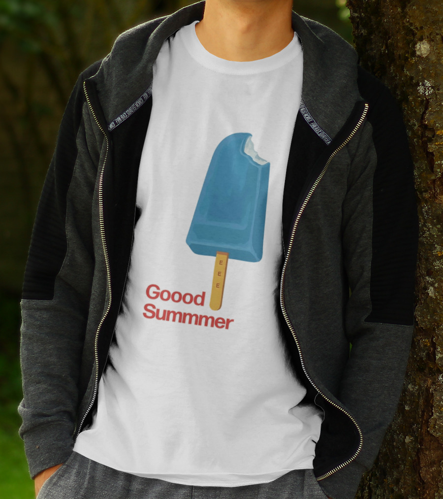 Popsicle Goood Summmer EEE Blue Ice Cream Treat T-Shirt