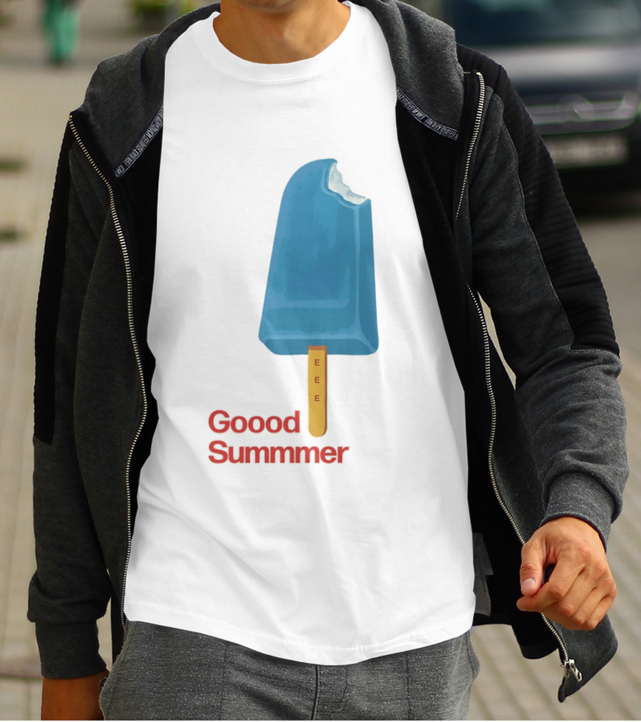 Popsicle Goood Summmer EEE Blue Ice Cream Treat T-Shirt