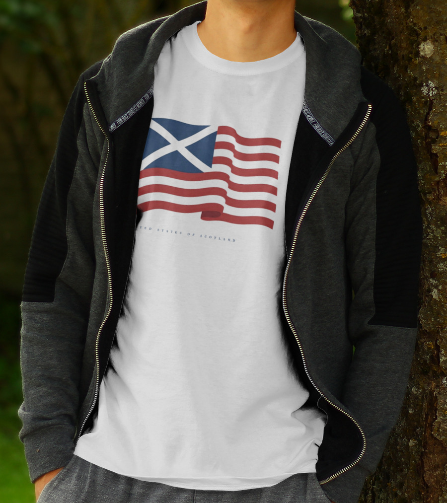 United States Of Scotland Flag USA Scottish American Symbol Mashup T-Shirt