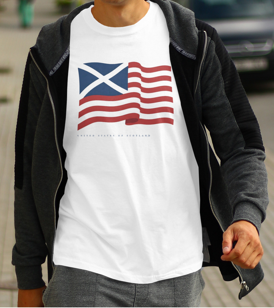 United States Of Scotland Flag USA Scottish American Symbol Mashup T-Shirt