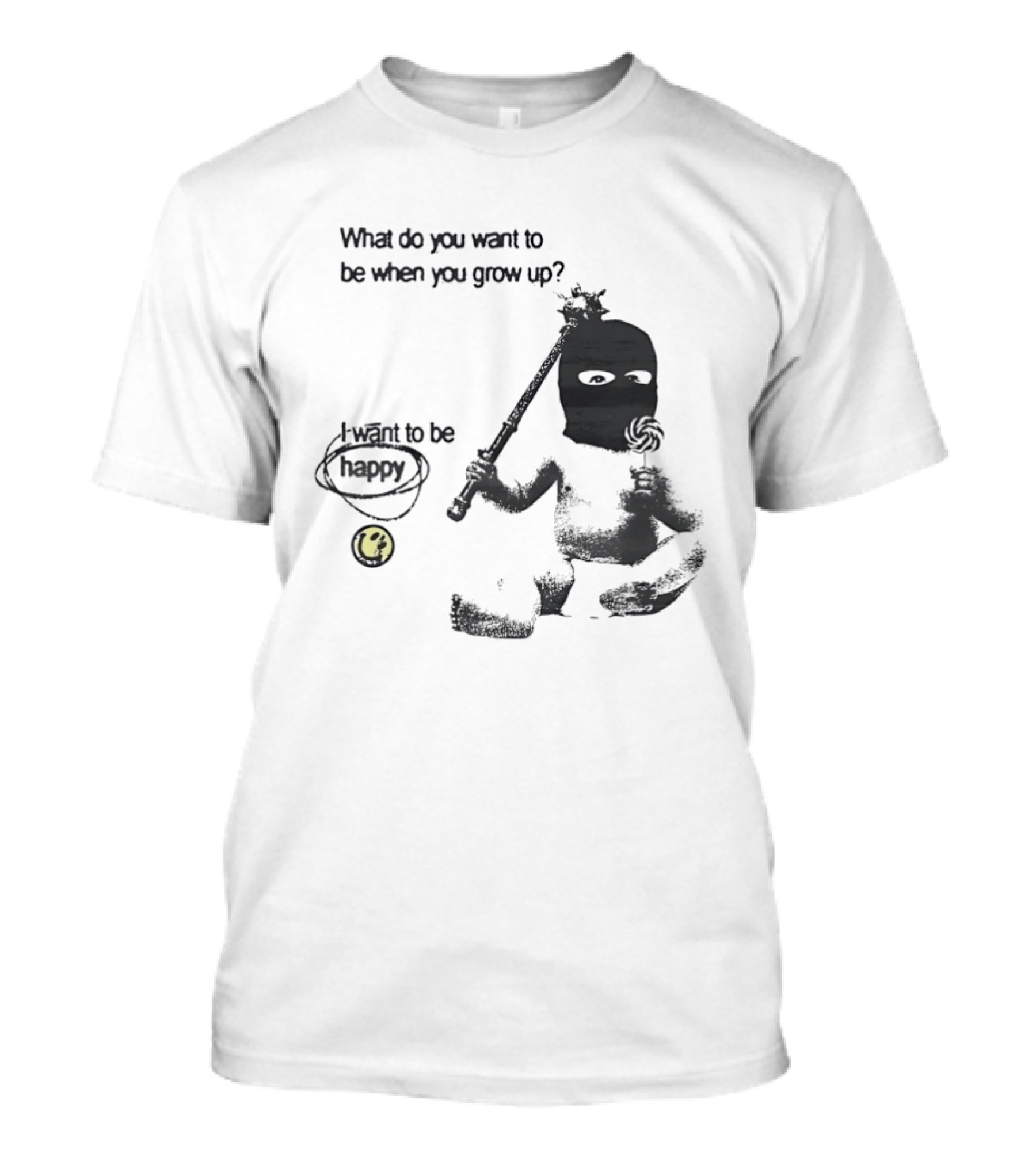 What Do You Want To Be When You Grow Up I Want To Be Happy Baby Ninja With Lollipop T-Shirt