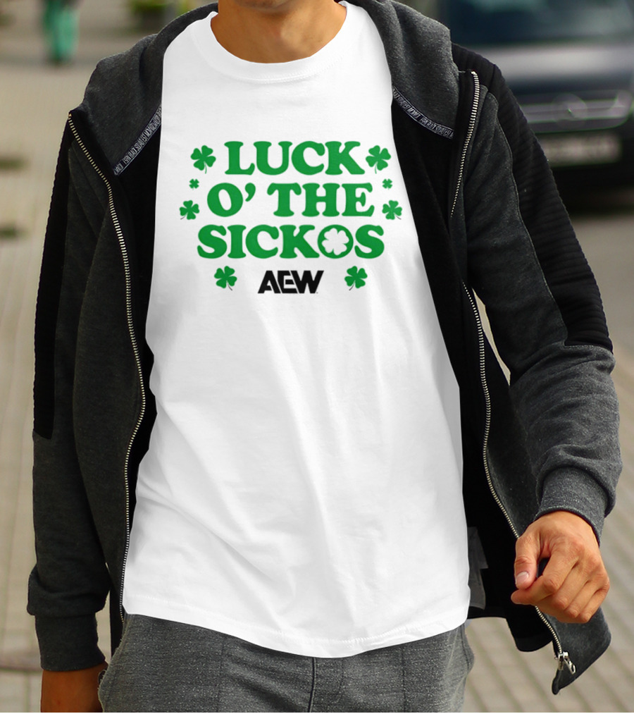 AEW Luck O' The Sickos Clover Theme All Elite Wrestling T-Shirt