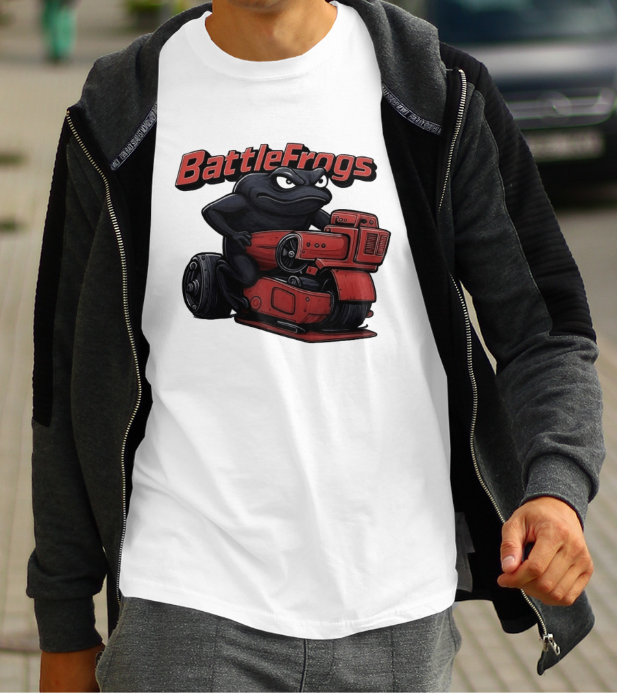 BattleFrogs Frog Riding Red Motorcycle T-Shirt