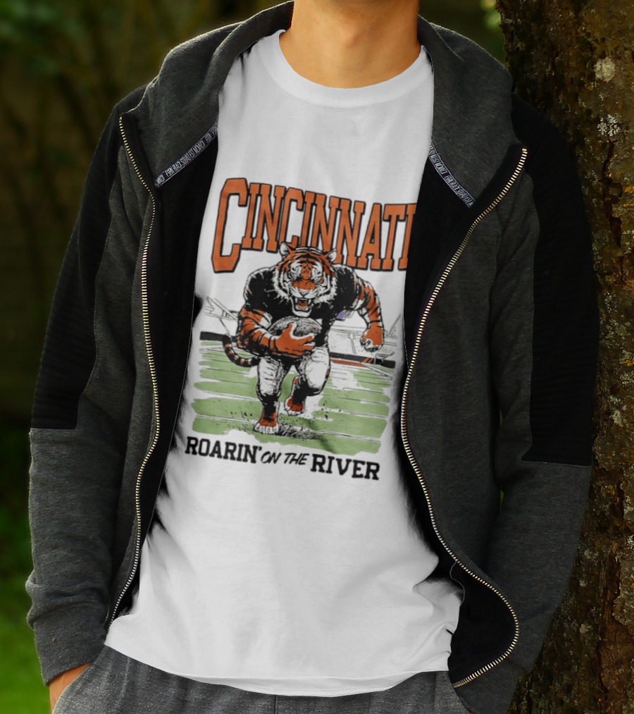 Cincinnati Roarin On The River Tiger Football Tiger T-Shirt