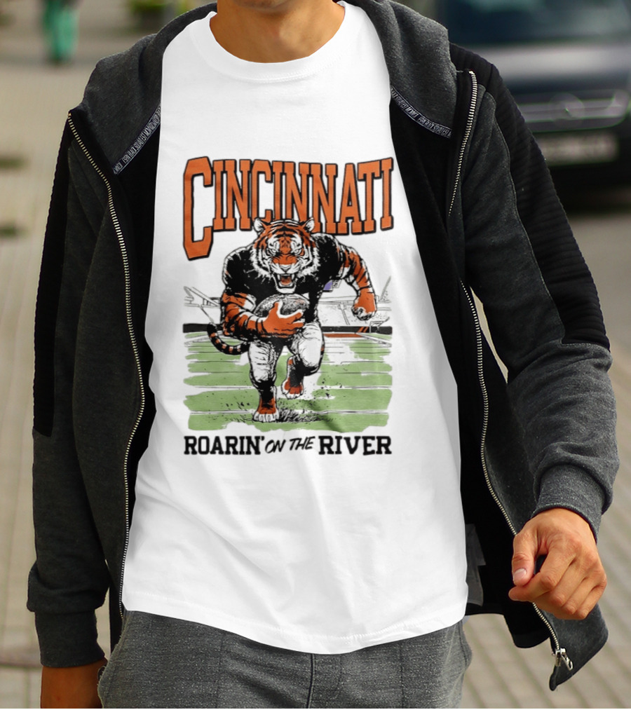 Cincinnati Roarin On The River Tiger Football Tiger T-Shirt
