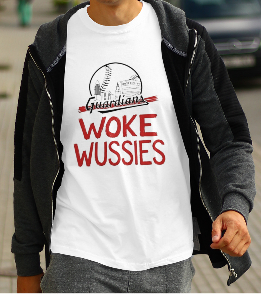 Cleveland Guardians Woke Wussies Baseball City Skyline T-Shirt