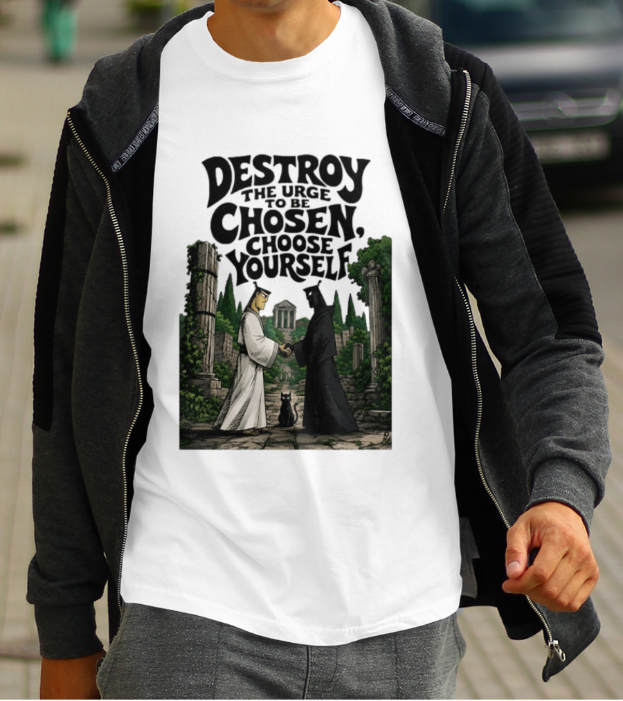 Destroy The Urge To Be Chosen Choose Yourself Samurai Jack Ancient Ruins Scene T-Shirt