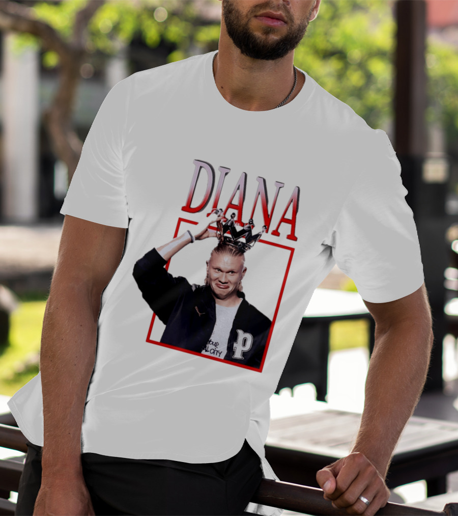 Erling Haaland Diana The People's Princess P Letter Jacket Crown T-Shirt