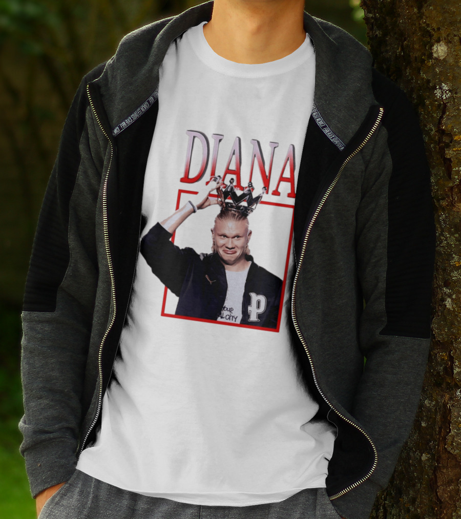 Erling Haaland Diana The People's Princess P Letter Jacket Crown T-Shirt