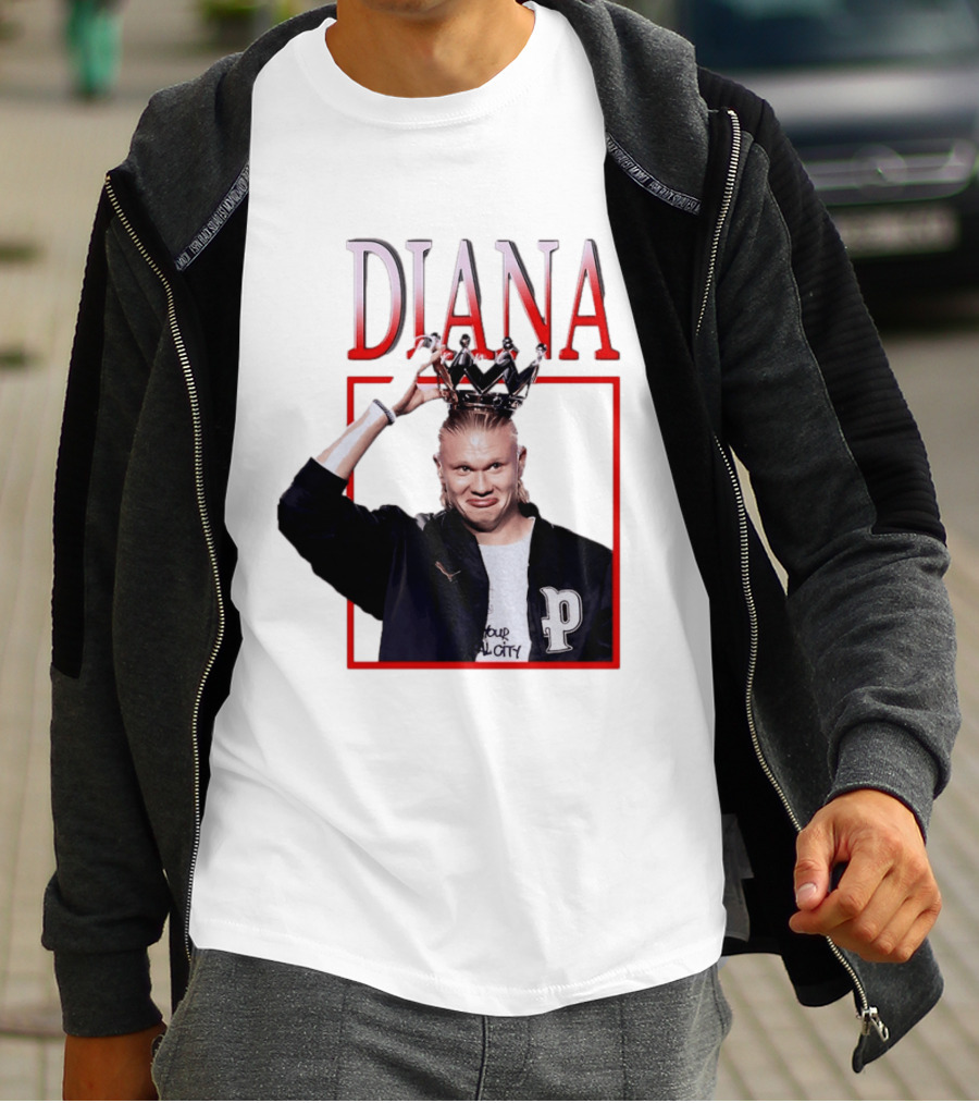 Erling Haaland Diana The People's Princess P Letter Jacket Crown T-Shirt