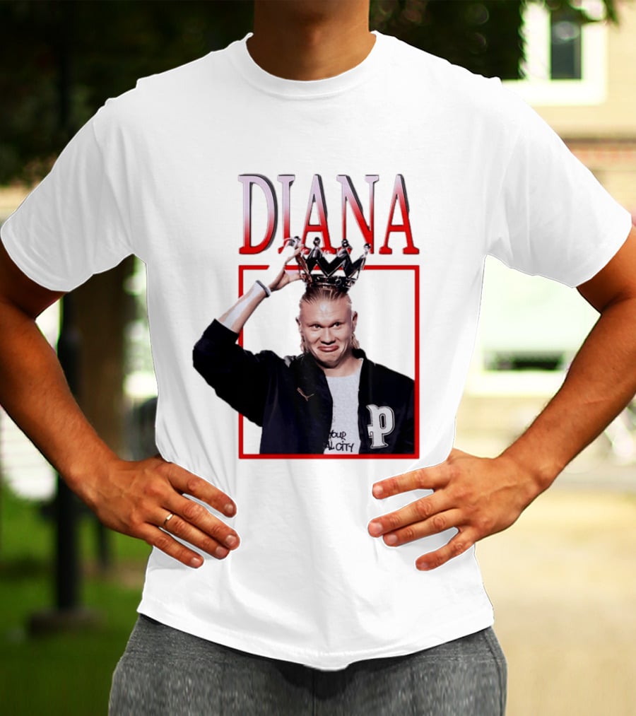 Erling Haaland Diana The People's Princess P Letter Jacket Crown T-Shirt