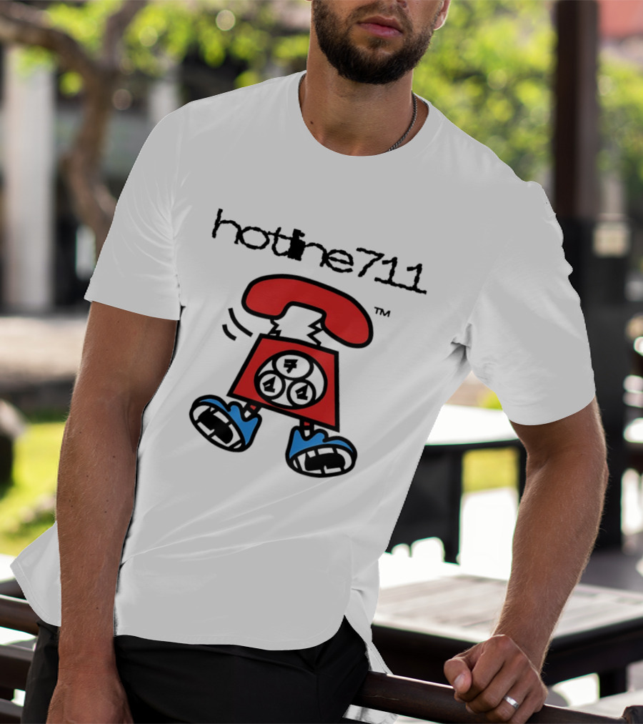 Hotline711 Retro Telephone Cartoon T-Shirt