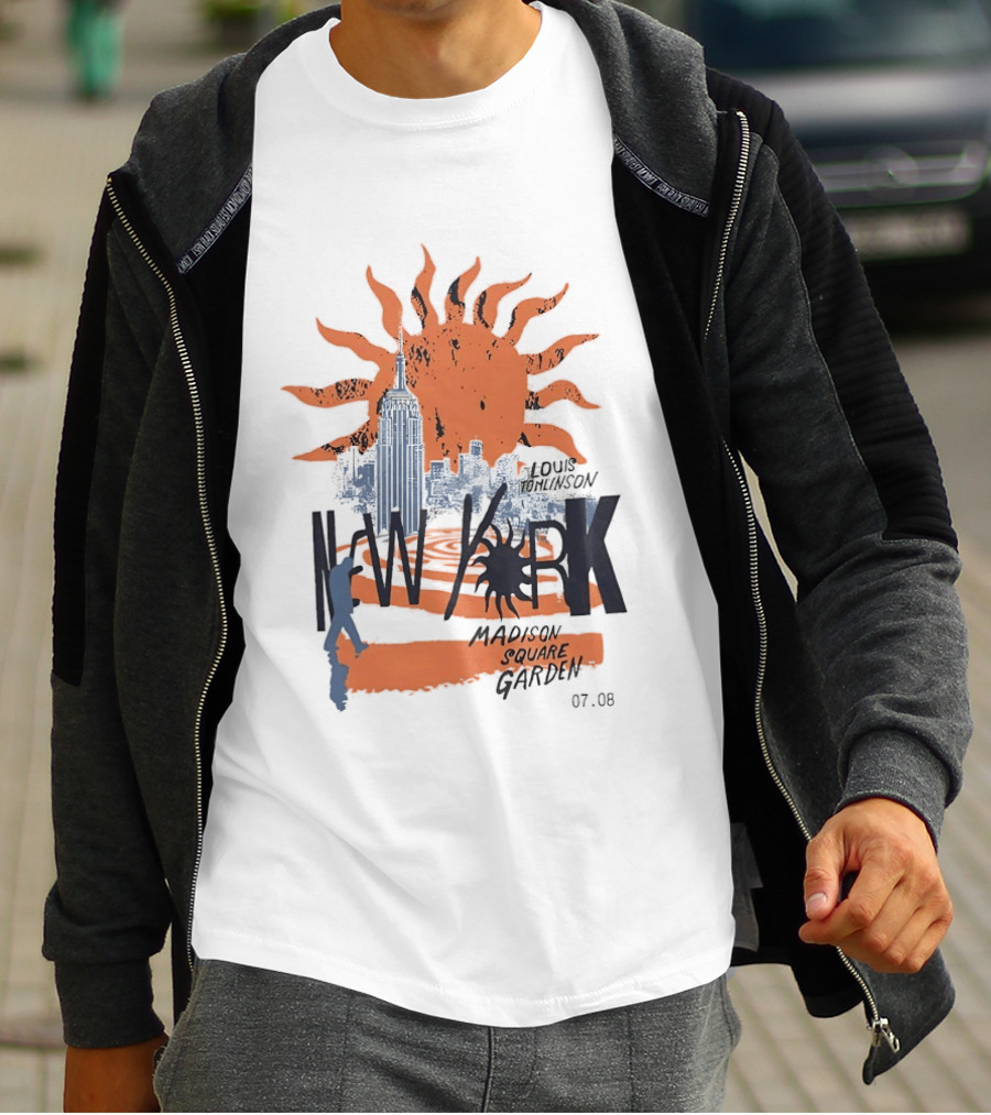 Louis Tomlinson New York Madison Square Garden 07.08 Sun And Skyline T-Shirt