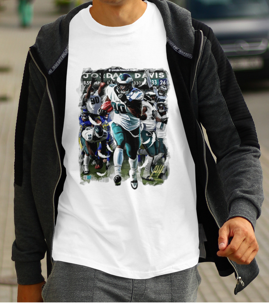 Philadelphia Eagles Jordan Davis THICC SIX 90 Lincoln Financial Field T-Shirt