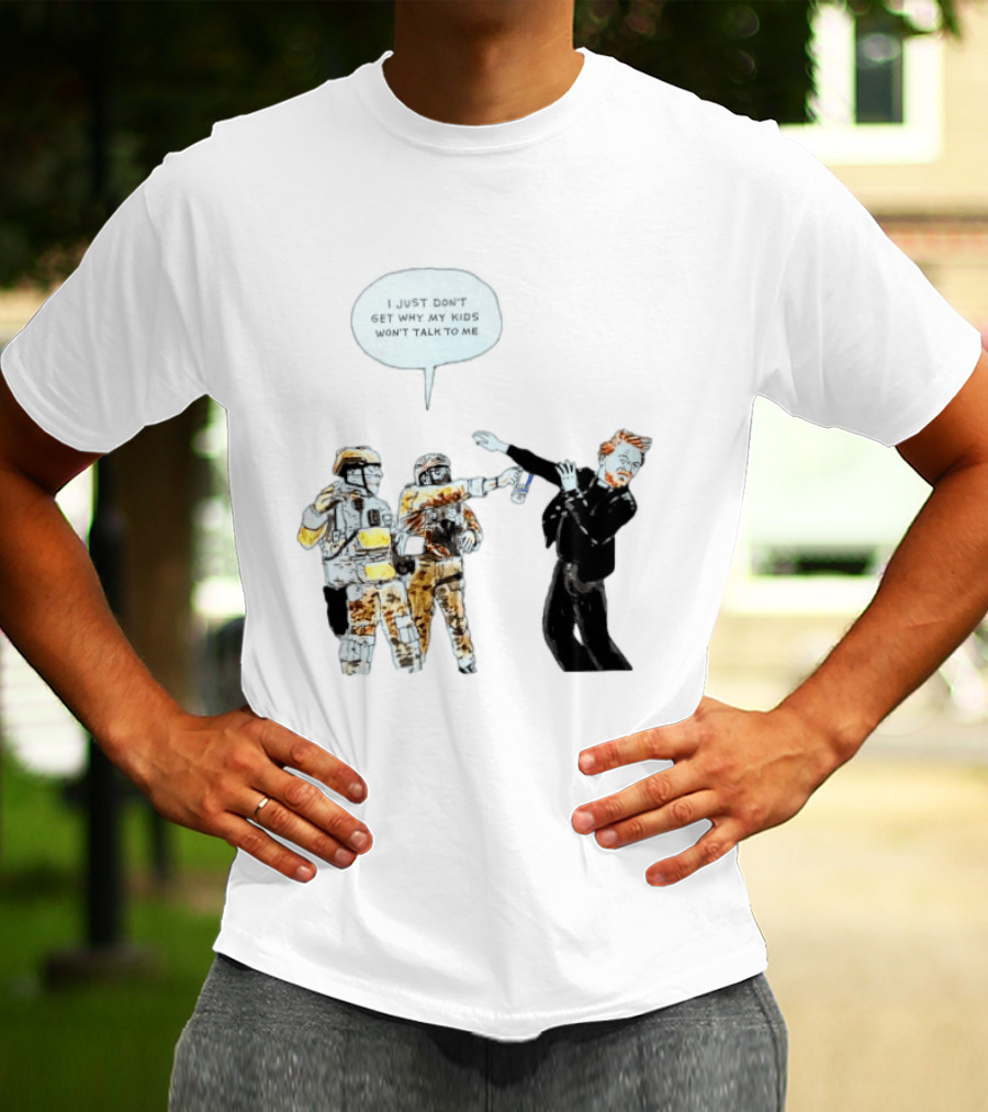Priest With Soldiers And Kids Speech Bubble T-Shirt