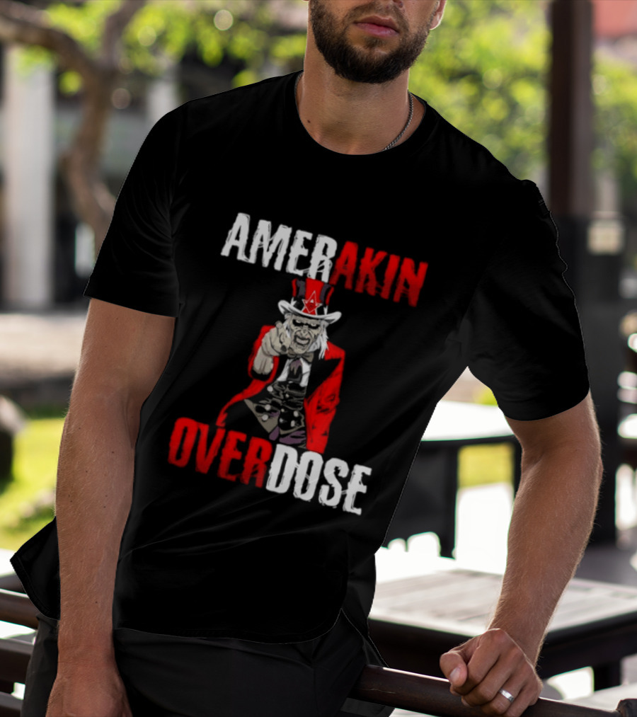 Amerakin Overdose Uncle Sam Horror Industrial Metal T-Shirt