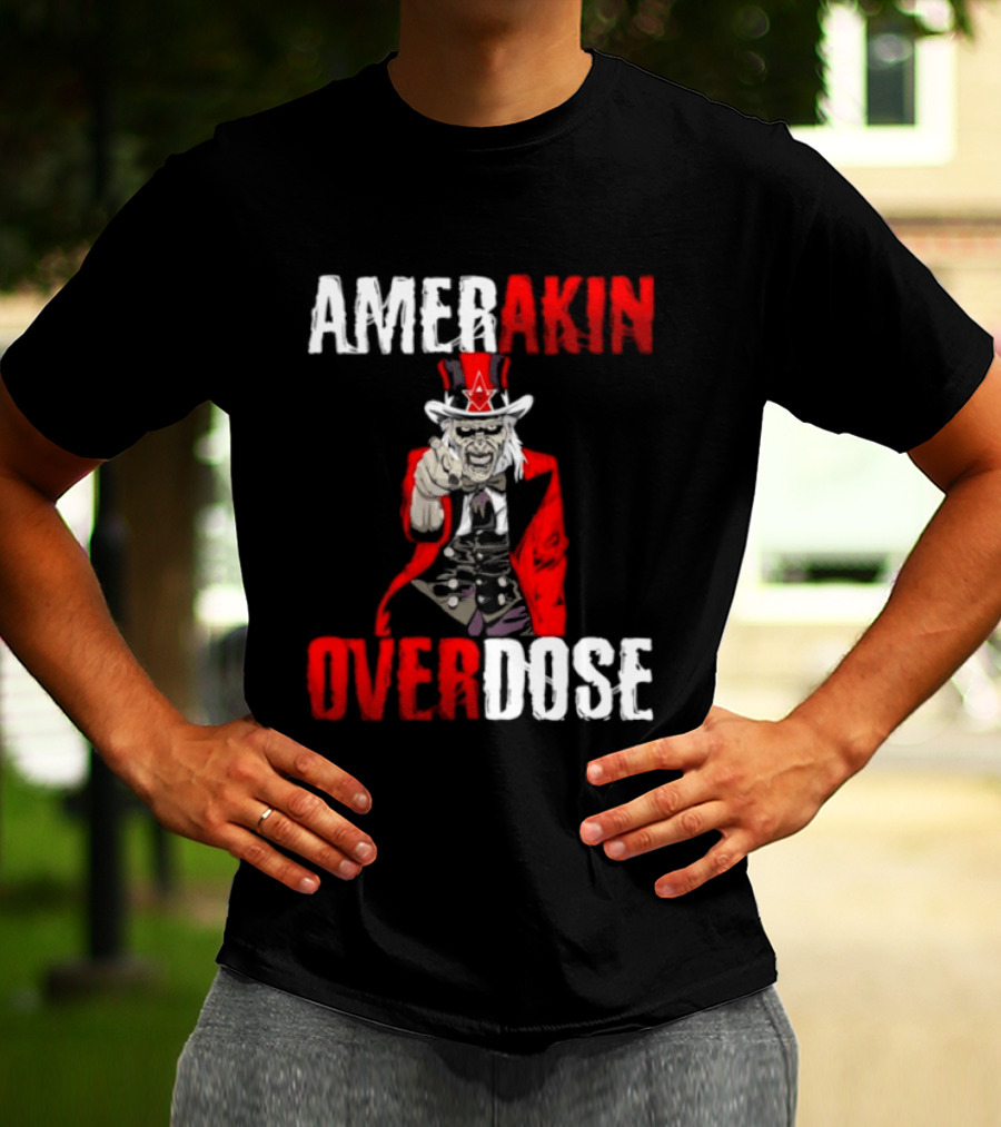 Amerakin Overdose Uncle Sam Horror Industrial Metal T-Shirt