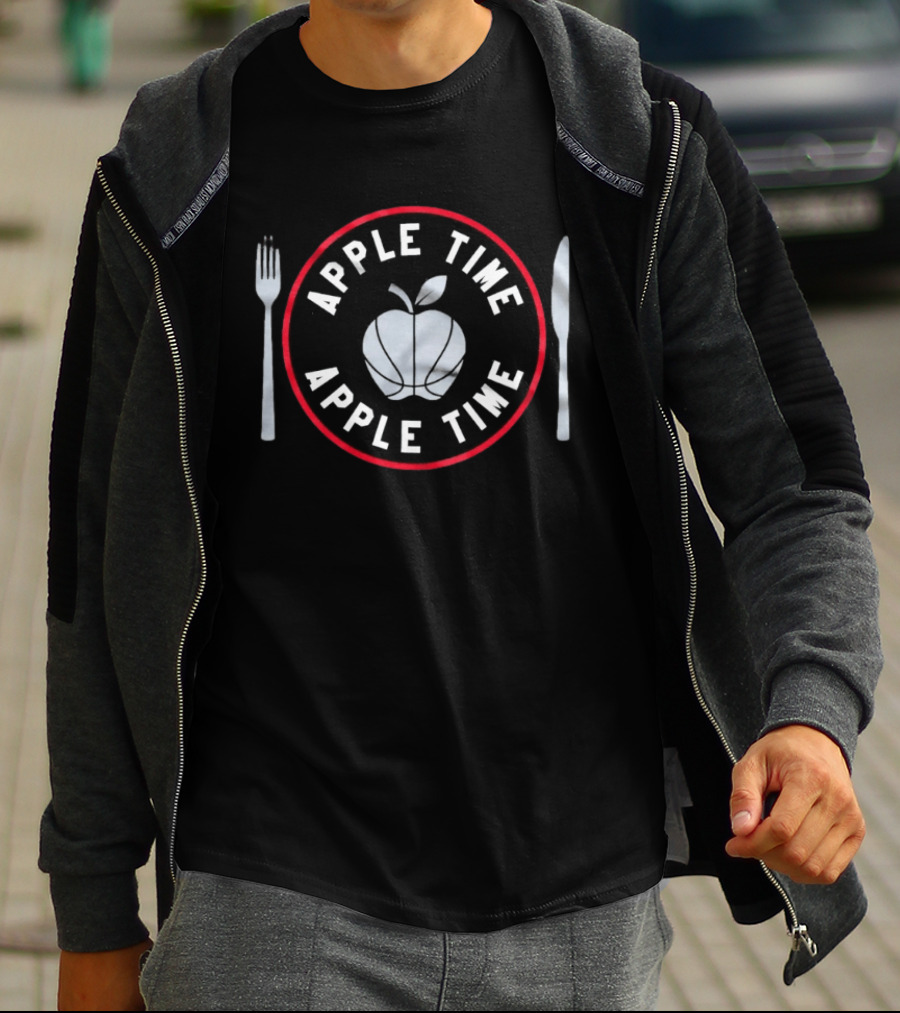 Apple Time Apple Time Basketball Fork Knife T-Shirt