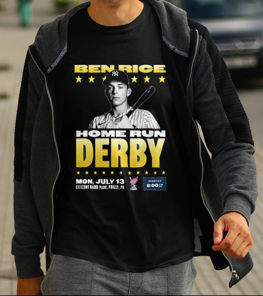 Ben Rice Home Run Derby July 13 Citizens Bank Park Philly Netflix 8 PM T-Shirt