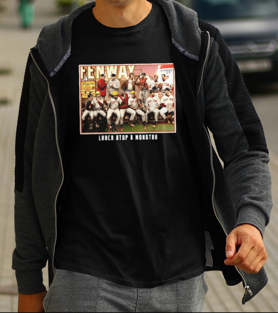 Boston Red Sox Fenway Park Players Lunch Atop A Monstah T-Shirt