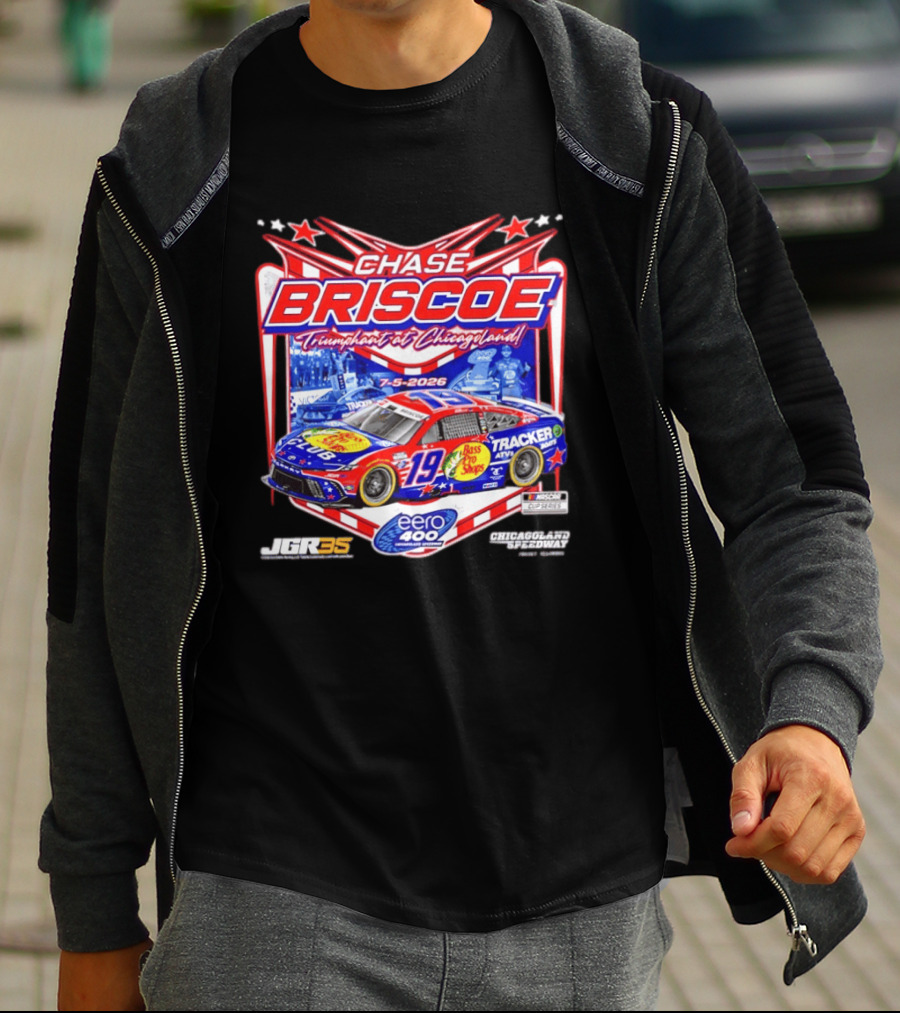Chase Briscoe Triumph At Chicagoland July 5 2026 Eero 400 Cup Series Race Winner Bass Pro Shops 19 Tracker Boats Chicagoland Speedway T-Shirt