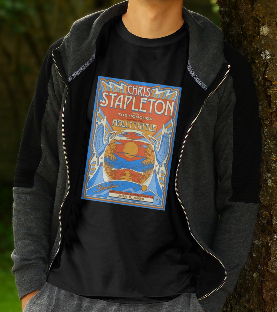 Chris Stapleton Featuring The Honchos Molly Tuttle Shoreline Amphitheatre Mountain View CA July 8 2026 T-Shirt