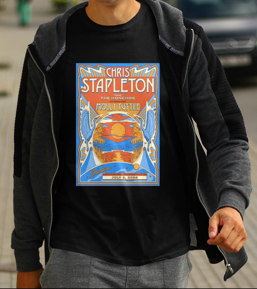 Chris Stapleton Featuring The Honchos Molly Tuttle Shoreline Amphitheatre Mountain View CA July 8 2026 T-Shirt